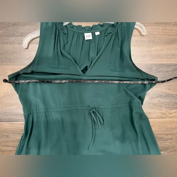 GAP Teal Sleeveless Ruffle Neck Mini Dress Size M | Like New - Picture 8 of 10